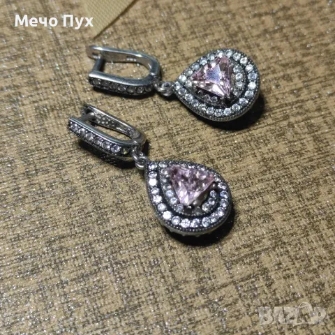 Сребърни обеци (159), снимка 7 - Обеци - 48349800