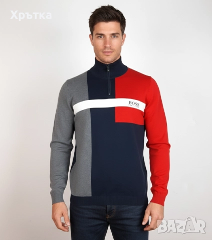 Hugo Boss Zelchior Pro - Оригинален мъжки пуловер с цип р-р M