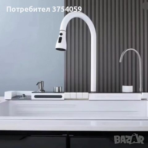 Умна кухненска мивка с изтеглящ се кран – LED дисплей, водопад, филтрирана вода и пълен комплект за , снимка 3 - Мивки - 53124411