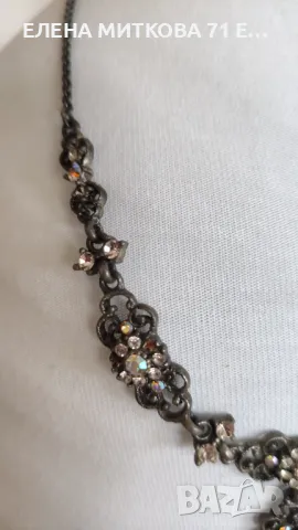 Старинно масивно колие от метал и камъни, снимка 4 - Антикварни и старинни предмети - 48775003