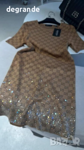 НАМАЛЕН Луксозен дамски комплект Gucci, снимка 5 - Рокли - 51687091