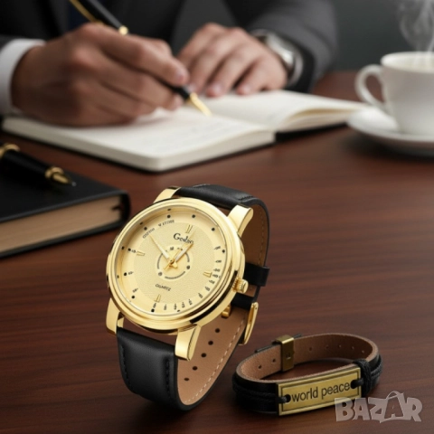 Елегантен кварцов часовник с гривна в подаръчна кутия, снимка 4 - Бижутерийни комплекти - 51947380