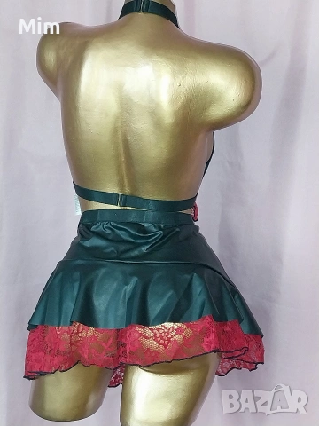 3/4XL К-т Кожено Бюстие,прашка и много къса пола , снимка 12 - Корсети, бюстиета, топове - 53299797