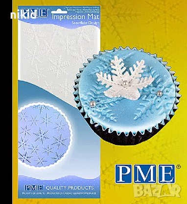 Снежинки текстура релеф релефно платно пластмасов стенсил отпечатък фондан, снимка 2 - Форми - 36877075