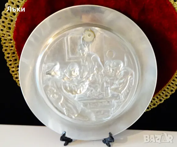 Пано от калай,картина Fröhliche Stammtischrunde на Grützner , снимка 11 - Пана - 48704098