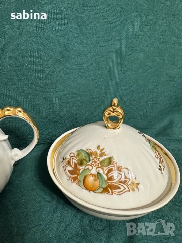 Съветски ръчно рисуван сервиз, Полонски завод, СССР, снимка 5 - Сервизи - 53218485