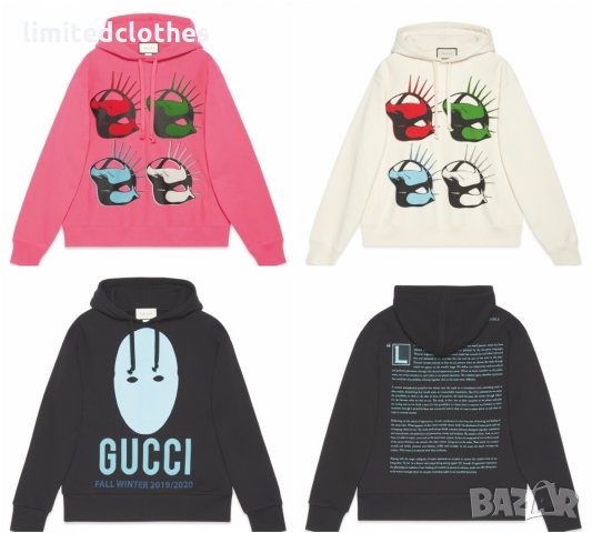 GUCCI Beige Manifesto Mask Print Дамско Горнище тип Суичър size XL, снимка 4 - Суичъри - 32203416