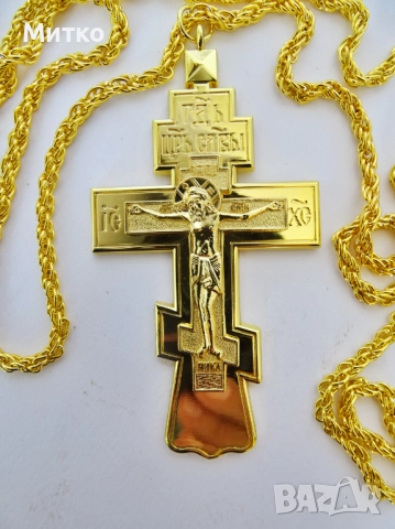 НОВ Свещенически, попски бронзов нагръден кръст 1, снимка 6 - Антикварни и старинни предмети - 51817791