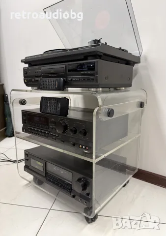 🔊Ретро аудио сет TECHNICS - ресийвър, CD плеър, дек, грамофон и аудио шкаф🔉, снимка 2 - Аудиосистеми - 55958357
