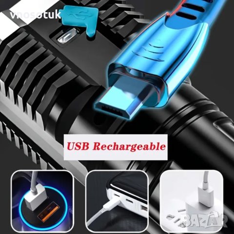 Водоустойчив лед фенер с USB зареждане, снимка 3 - Къмпинг осветление - 42890098
