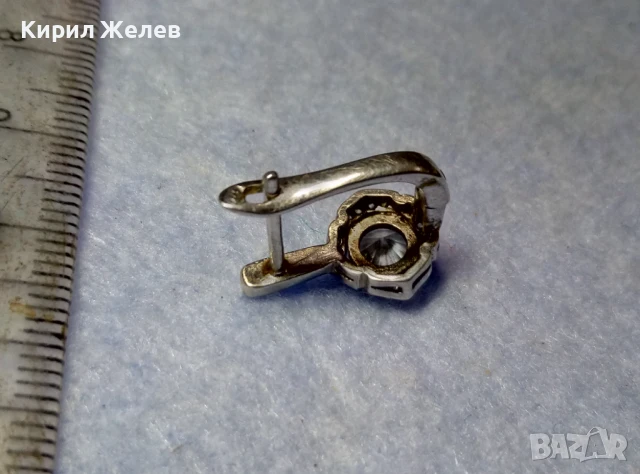 СКЪПОЦЕННА СРЕБЪРНА ОБЕЦА РОДИРАНО СРЕБРО 925 АНГЛИЯ с ЮВЕЛИРНО ФАСЕТИРАНИ ЦИРКОНИ 34330, снимка 3 - Обеци - 50542259