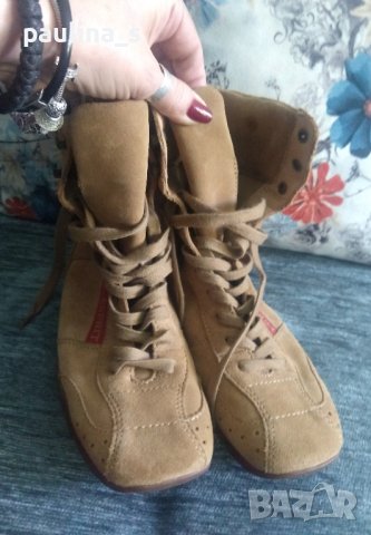 Два чифта / Маркови боти от естествен велур и кожа "Esprit" и "Mango" / N37, снимка 4 - Дамски боти - 42373805