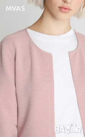 Нова дамска лятна наметка жилетка сако XS S M Розова черна, снимка 8 - Сака - 49418922