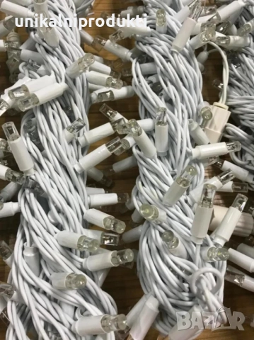 Външни професионални коледни лампички 10м 100 диода с флаш ефект студено бяла светлина IP65, снимка 2 - Декорация за дома - 52262170