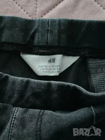 Черни дънки H&M чарлстон, размер 140 – като нови!, снимка 3 - Детски панталони и дънки - 55931311