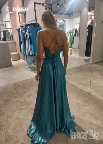 Дълга рокля с цепка , снимка 3 - Рокли - 54171864