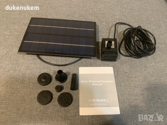 Соларна помпа с резервоар за градина, езерце, поилка за птици и декоративни фонтани, снимка 7 - Градински мебели, декорация  - 52621653