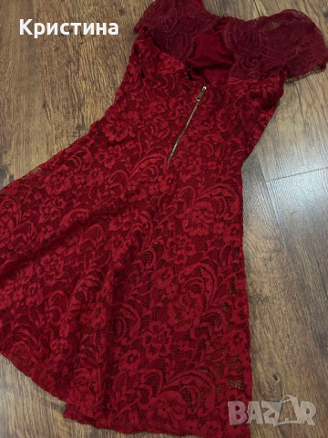 Червена официална рокля , снимка 3 - Рокли - 44586041