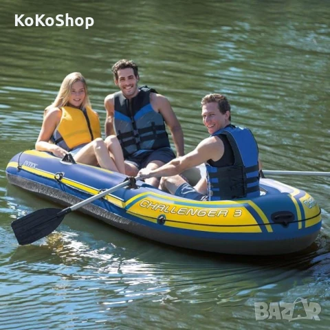 Надуваема лодка Intex-295×137×43 см./триместна надуваема лодка, снимка 2 - Водни спортове - 51141800