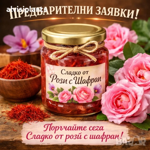 Предварителни заявки за бутиково сладко от рози с шафран