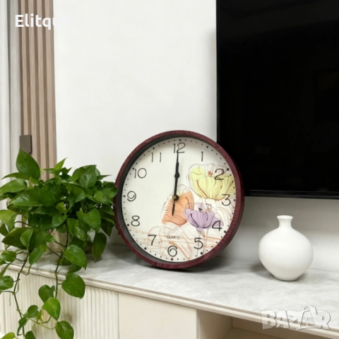 Стенен часовник Ø 25 см – стилен подарък за дом, уют и организация, снимка 5 - Други стоки за дома - 52629586