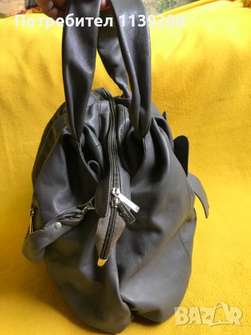 Frederic T Paris дамска обемна сива чанта естествена кожа оригинал, снимка 7 - Чанти - 37320710