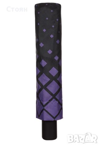 Автоматичен сгъваем чадър за дъжд с черен лилав диамант 29 см, снимка 4 - Други - 42876460