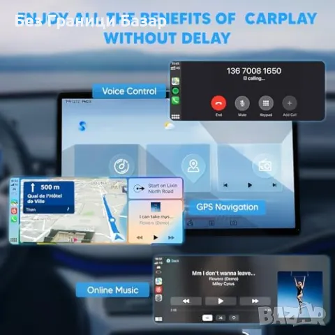 Нов Компактен CarPlay и Android Auto адаптер, без кабели за кола автомобил, снимка 2 - Друга електроника - 48555578