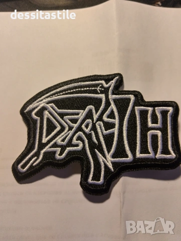 Чехли с метал банди, портфейл и нашивка с логото на група DEATH, снимка 2 - Мъжки чехли - 44101399