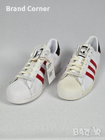 Чисто нови Adidas Superstar – Лимитирана серия (Бяло/Червено) с етикети