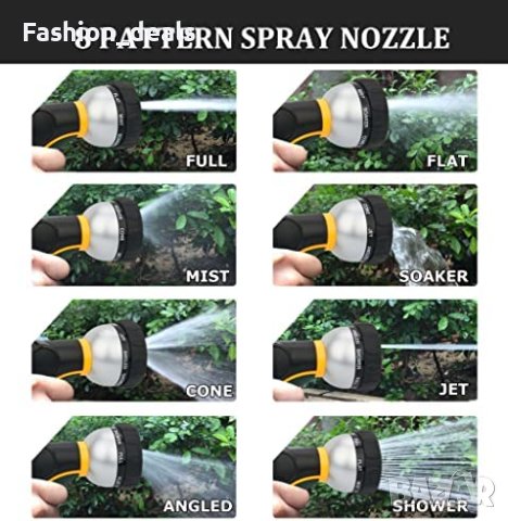 Нов Градински маркуч 7 метра + пистолет 8 вида струя поливане градина, снимка 4 - Напояване - 40336549