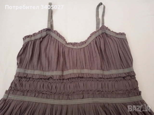 Лилава плисирана туника, С размер, снимка 3 - Туники - 51867027
