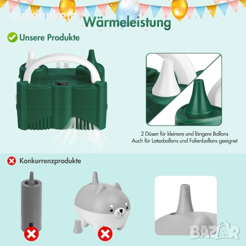 Електрическа мини помпа за балони 600W – бързо и лесно надуване, снимка 6 - Друга електроника - 53239955