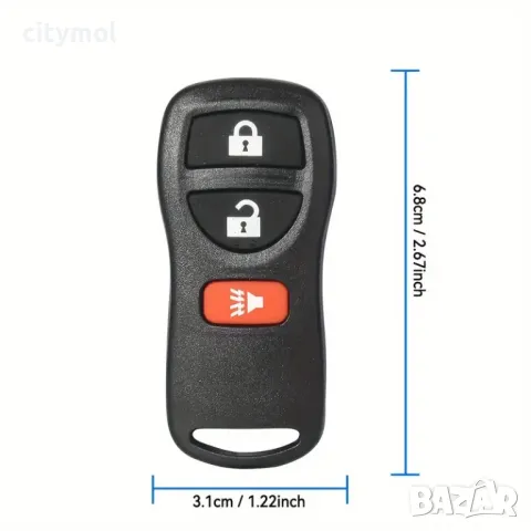 Кутийка за дистанционно с 3 бутона за NISSAN&INFINITI Xterra Titan Armada Frontier Quest FX35 FX45 , снимка 3 - Аксесоари и консумативи - 50022372