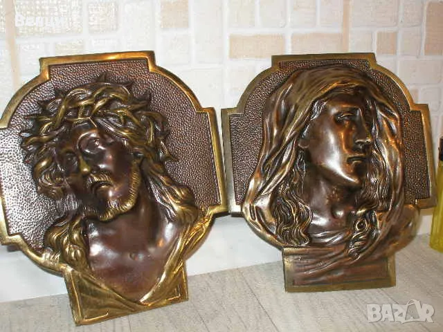 Бронзови Икони Дева Мария Исус, снимка 9 - Антикварни и старинни предмети - 49251598