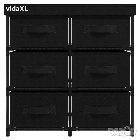vidaXL Шкаф за съхранение с 6 чекмеджета, 55x29x55 см, черна стомана, снимка 3 - Шкафове - 56147142