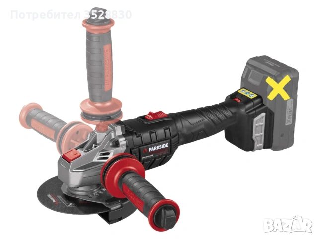Parkside Performance PWSAP 20-Li G7 Акумулаторен Ъглошлайф с КОПЧЕ НОВ, снимка 4 - Ъглошлайфи - 53063083