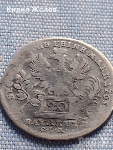 Сребърна монета 20 кройцера 1765г. Фридрих Кристиян Бранденбург Байраут 29765, снимка 11 - Нумизматика и бонистика - 42871823