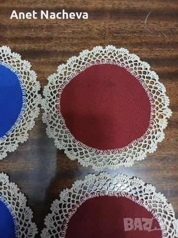 Салфетки с плетка около плат за чаша Чай или кафе, снимка 3 - Антикварни и старинни предмети - 52841313