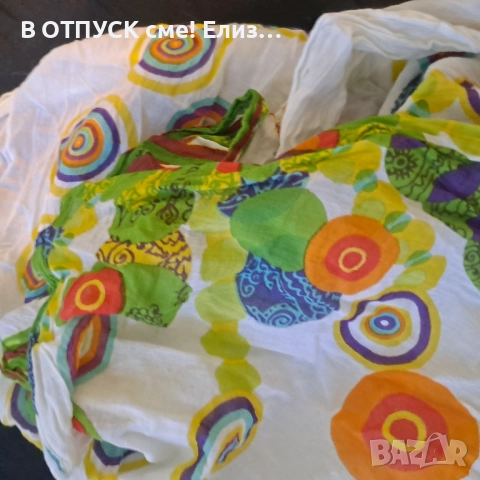 разкошен флорален шал паеро тип Desigual голям памучен, снимка 3 - Шалове - 51446478