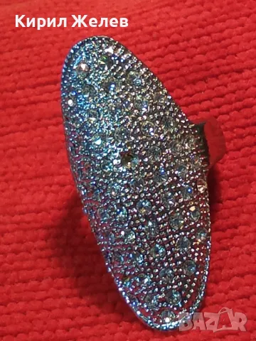 ШАРМАНТЕН ФЕШЪН АРТ ПРЪСТЕН с МНОГО ИСКРЯЩИ КРИСТАЛИ 45686, снимка 7 - Пръстени - 47123155