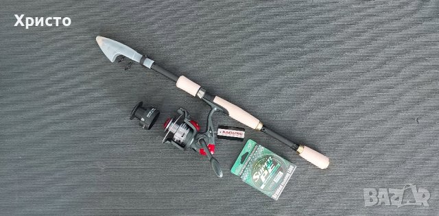 Оферта! Нова карбонова телескопична спининг въдица с макара и влакно, риболов такъм, снимка 1