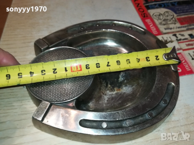 ПОДКОВА-МЕТАЛЕН ПЕПЕЛНИК ОТ ФРАНЦИЯ 0610251519, снимка 2 - Антикварни и старинни предмети - 51962567