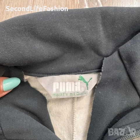 Винтидж спортно яке Puma, мъжко, размер 6 М бежово, тъмносиньо, ретро, снимка 2 - Спортни дрехи, екипи - 52505497