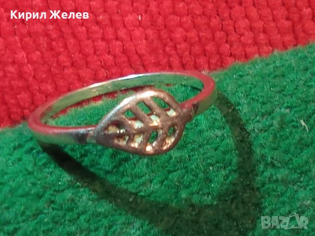 ЛИСТОВИДНО СРЕБЪРНО АРТ НУВО ПРЪСТЕНЧЕ ВИСОКА ПРОБА СРЕБРО МАЙСТОРСКИ СТАР ФЛОРАЛЕН ПРЪСТЕН 25683, снимка 3 - Пръстени - 35884570
