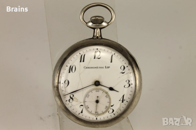 LIP Chronometre Сребърен Швейцарски Джобен Часовник, снимка 2 - Антикварни и старинни предмети - 52537932