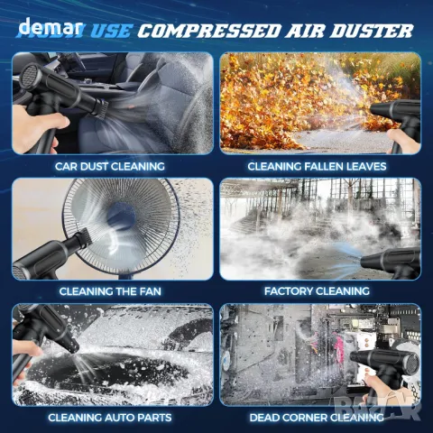 Уред със сгъстен въздух - 200 000 об/мин, USB акумулаторен, 3 степени, кафяв, снимка 5 - Други стоки за дома - 50287906