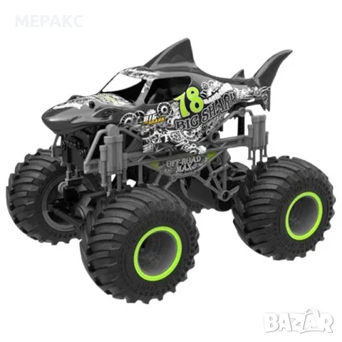 Джип "Shark" за каскади, с дистанционно управление, сив 1:16