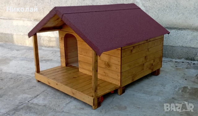 Дървена къща за домашен любимец , колиба за коте куче  къщи за домашни любимци кучета котки, снимка 2 - За кучета - 51302125