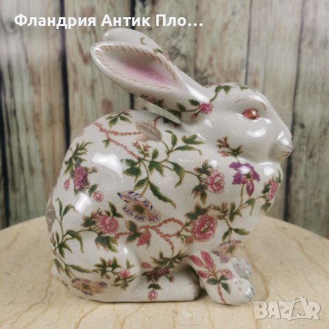 Фигурка - Заек на цветя, снимка 4 - Статуетки - 38742182